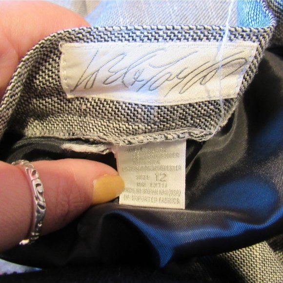 VINTAGE 1980's Gray Light Academia Career 2-Piece Skirt Suit - Women's 12 - Picture 8 of 9